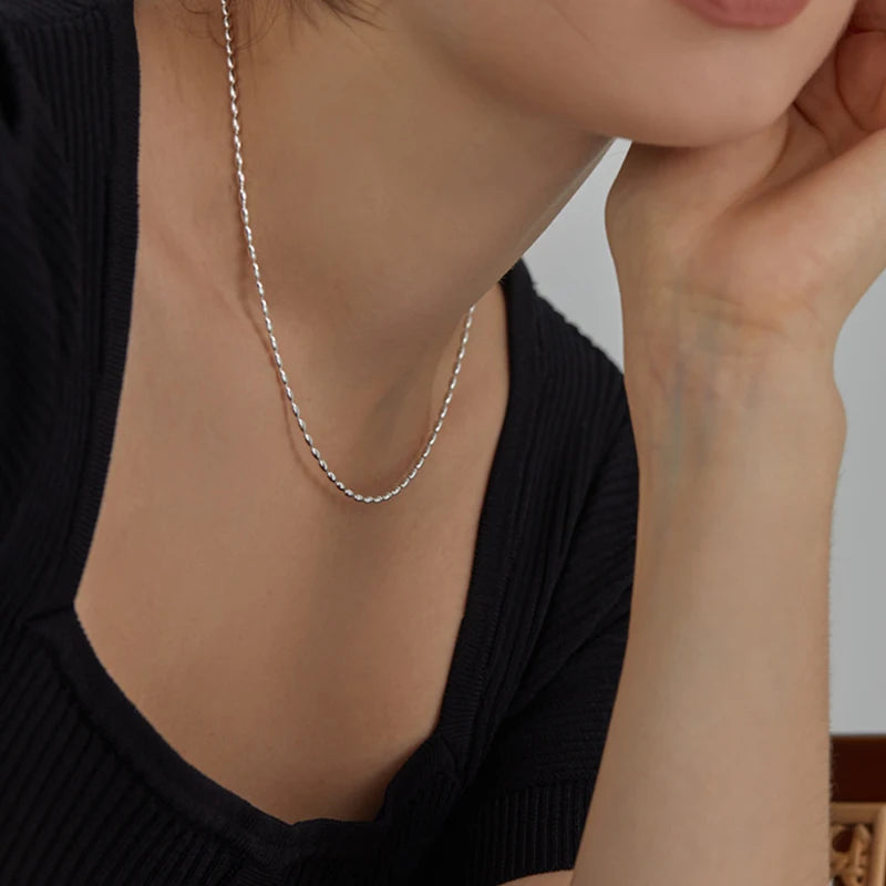 Sterling Silver Necklace Shiny -