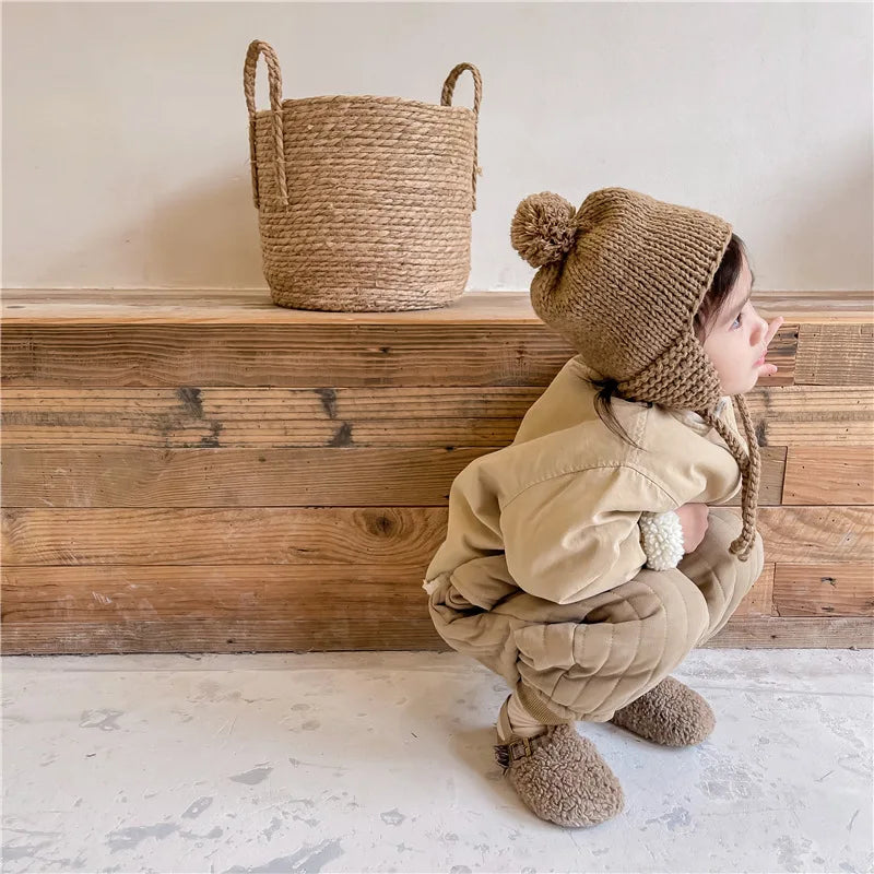 Children's Clothing From 2 To 7 Years Winter Kids Warm Cotton-Padded Trousers Baby Girls Thick Pants Toddler Boys Wear Clothes -