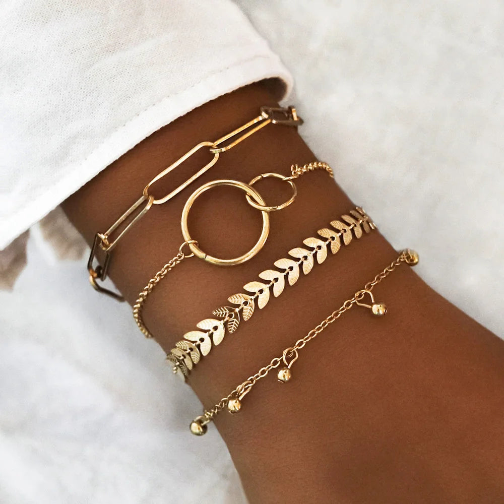 4pcs Cuban Chain Bracelets -