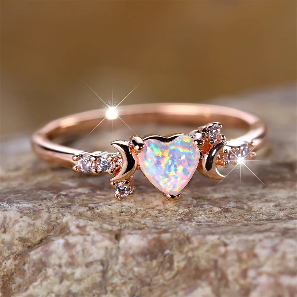 Rose Gold Silver Color Rings -