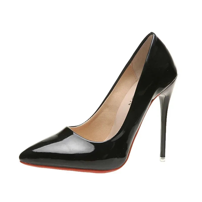 Women Shoes Red High Heels Sexy Pointed Toe 12cm Pumps Wedding Dress Shoes Nude Black Color Red Rubber Bottom High Heels -