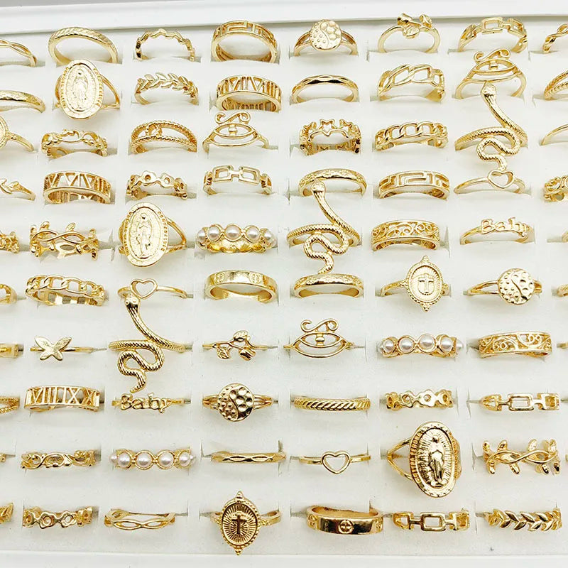 30pc/Lot Gold Color Finger Rings for Woman -
