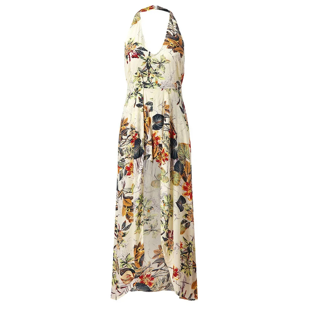 Women's V-neck Waist-fitted Dress -