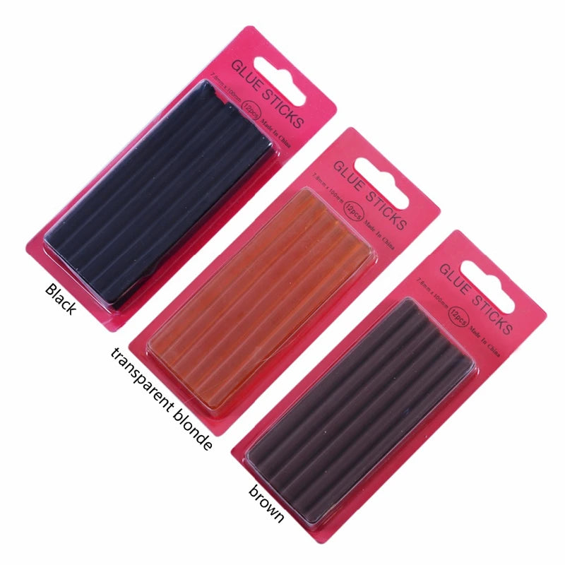 Glue for hair extensions 0.7*10cm Keratin Glue Sticks Hot Melt Glue Sticks To Make Hair Tress Glue Sticks 3 Colors Optional -