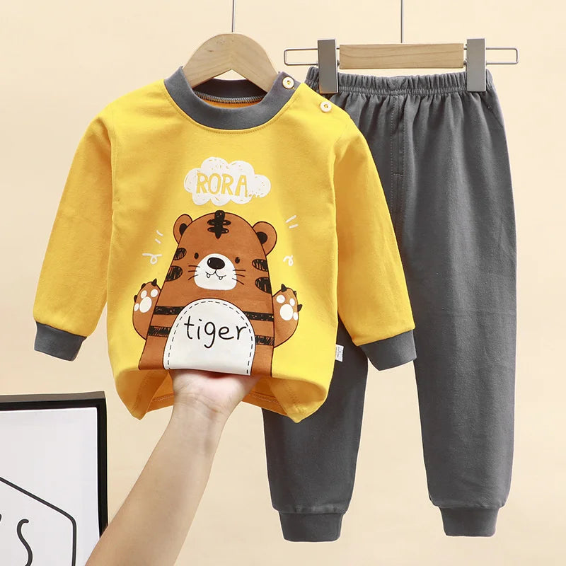 Kids Pajama Sets Girls Boys Print Sleepwear -
