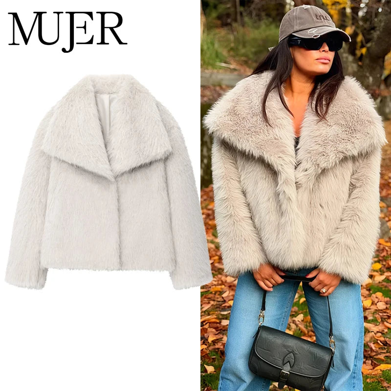 Fur Coat Plush Fluffy Women's -
