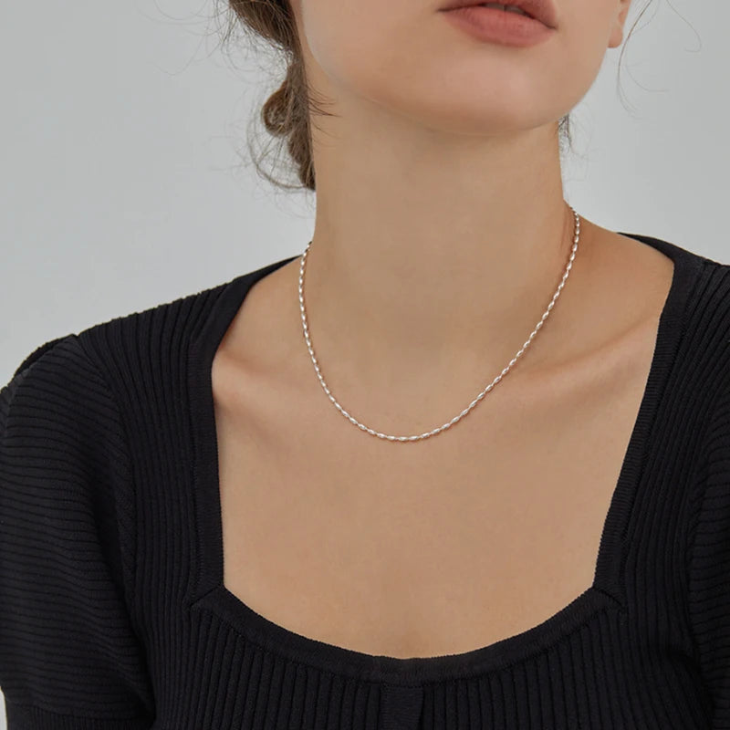 Sterling Silver Necklace Shiny -