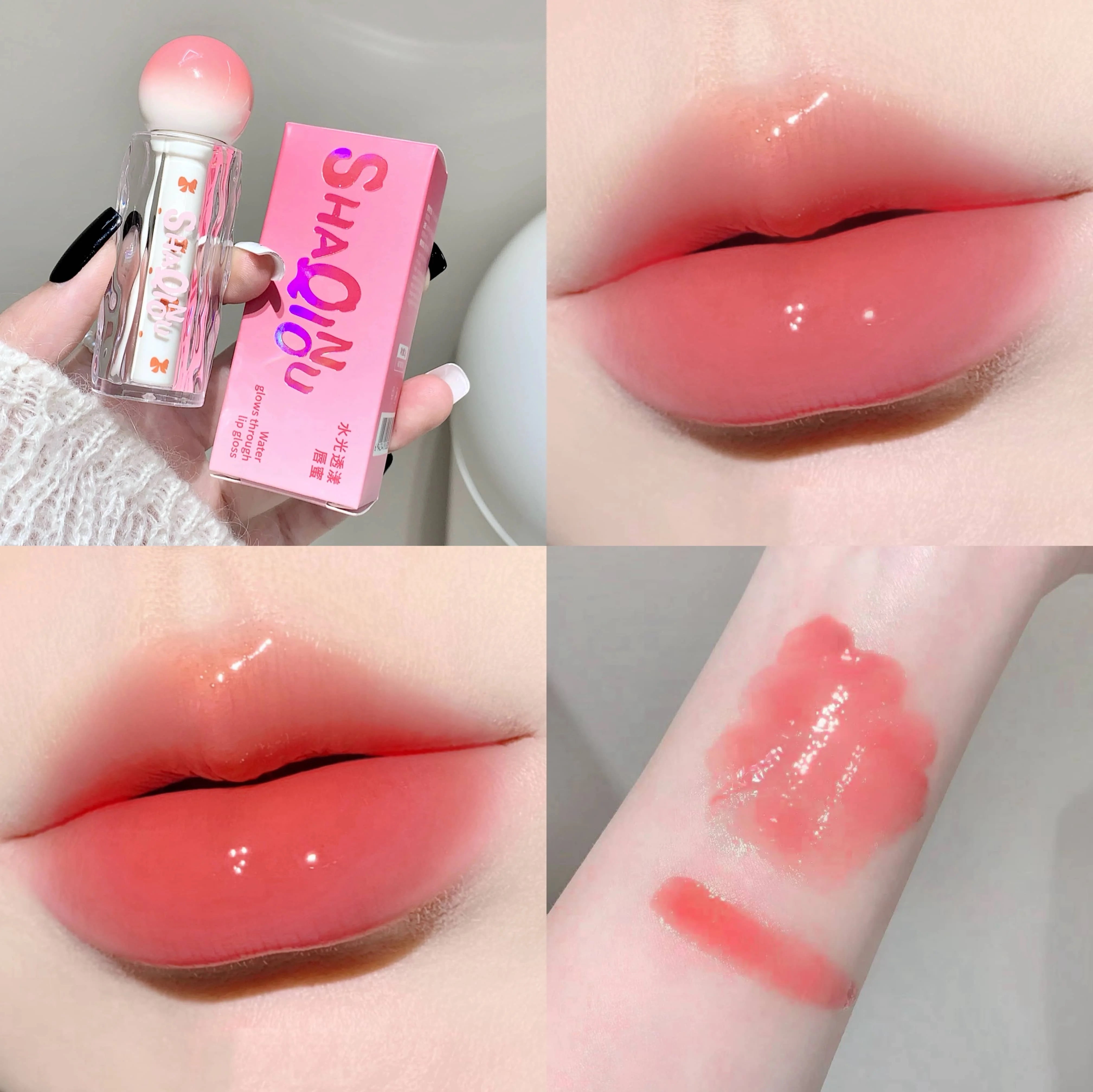 SHAQINUO Watery Lip Gloss Moisturizing Mirror Water Gloss Long-lasting Clear and Tender Lipstick Lip Gloss -