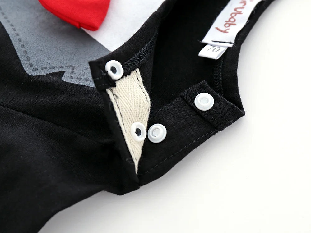 Dress your little gentleman in style with this cotton formal romper—perfect for baby boys who love to look sharp and charming! -