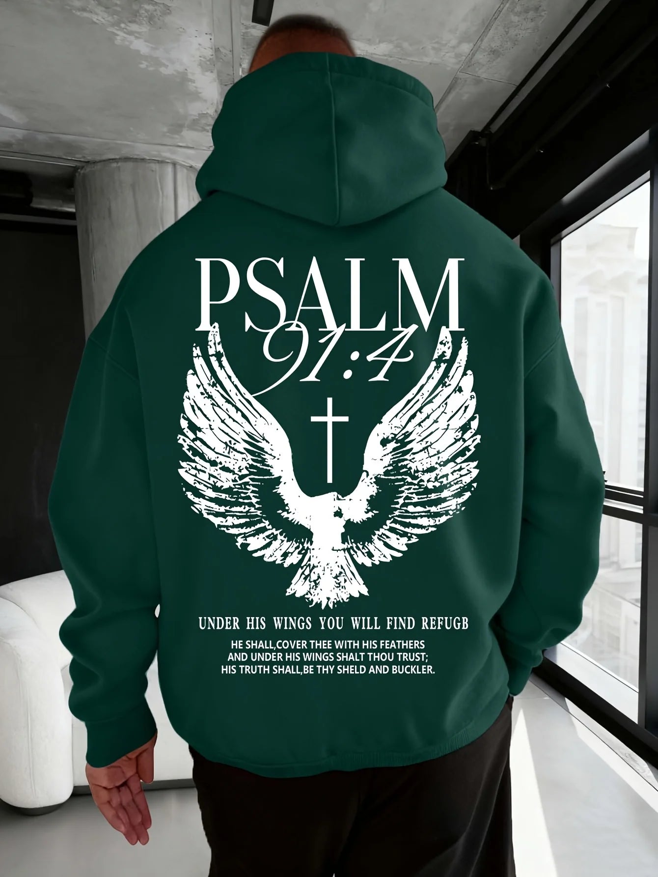 Psalm 91:4 Men & Women Hooded Sweatshirt -
