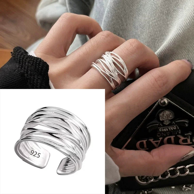 Sterling Silver Hollow Out Rings -