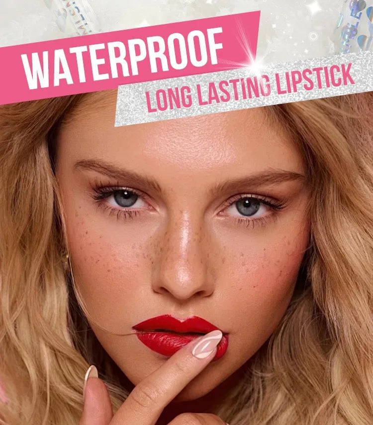 Diamond Metallic Pearlescent Lipstick Shiny Non-stick Cup Matte Velvet Waterproof Lip Stick Sexy Red White Lips Makeup Cosmetics -