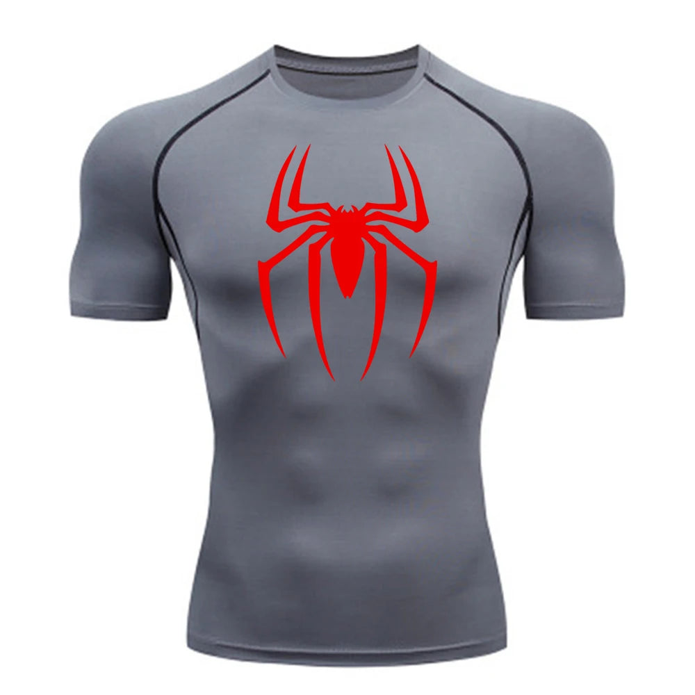 Men's Spider Print Compression Shirt -