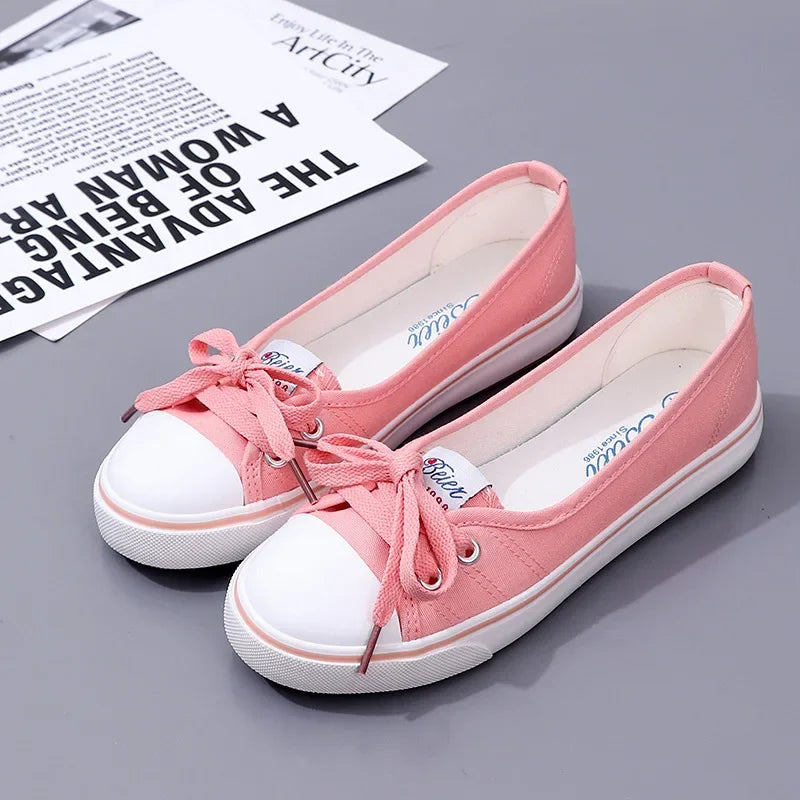 2023Sneakers Shoes for Women Zapatillas Mujer Solid Sapatilha Feminina Zapatilla Tenis Feminino Lace-up White Chaussures Plates -