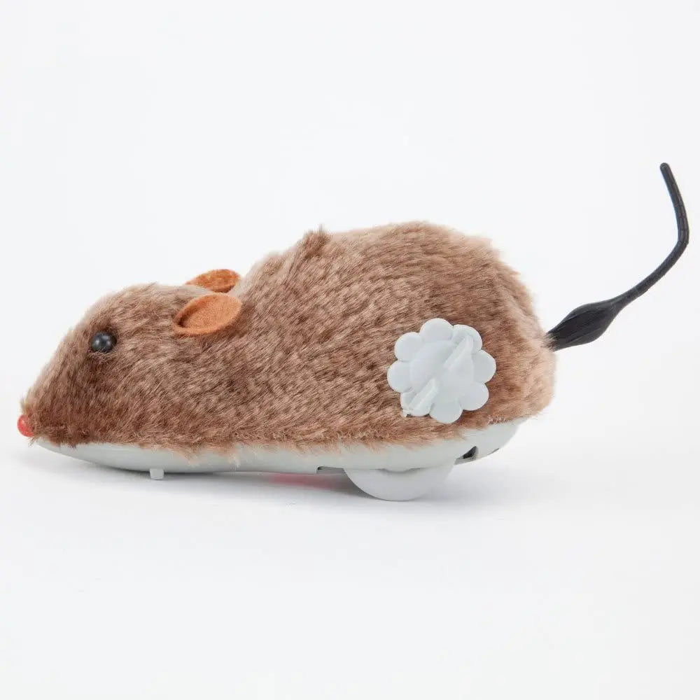 1Pc Funny Lifelike Plush Mouse Running Rat Toy for Cats & Dogs -
