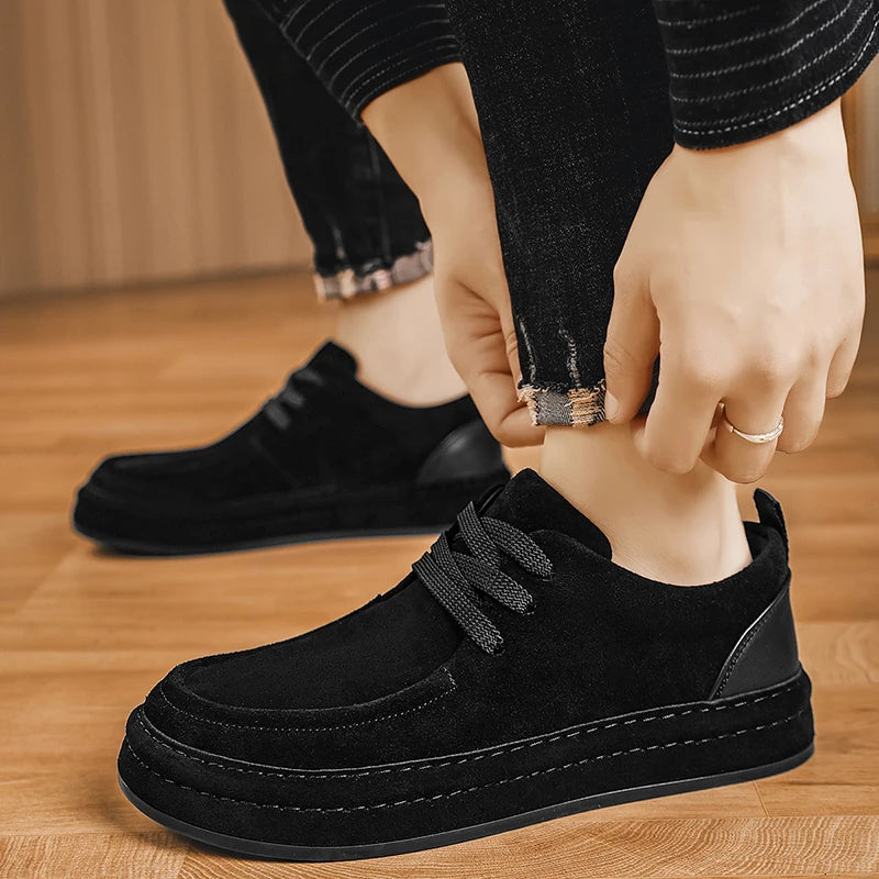 Men's Shoes Are Fashionable Brown Casual Shoes Made of Durable Suede Material Comfortable Walking Shoes Suitable for Daily Wear -