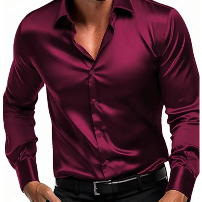 Men's Satin Silk Shirts -