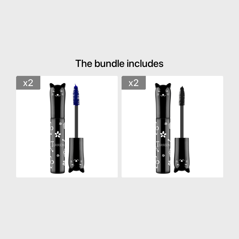 Mascara Long-Lasting Thick Eyelash Smudge-Proof Waterproof Quick-Drying Eyeliner Makeup Gift For Women Contains Plant Squalane Formula -