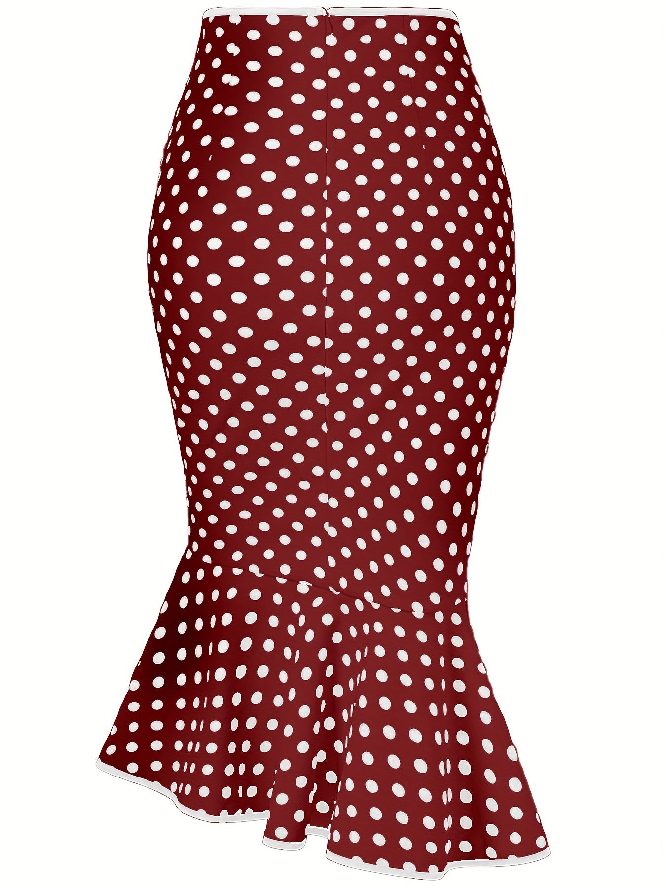 Polka Dot Bodycon Button Lace Up Skirts, Sexy Mature Fishtail Party Skirts, Women's Clothing -