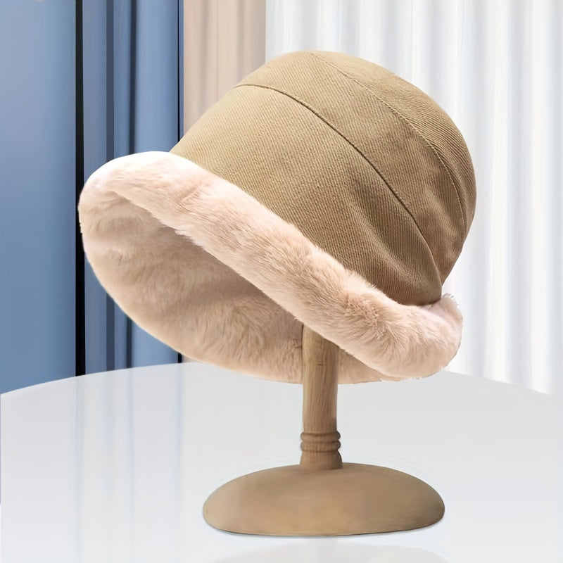 Stay warm and cozy in style with this winter thermal bucket hat! -