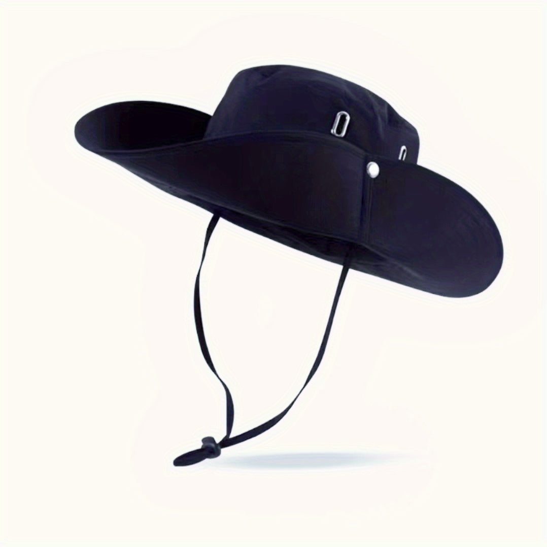 Wide Brim Fisherman Hat - djustable Unise Outdoor Sun Hat with UPN-like Buckle, Breathable -Season for Men & Women, Fishing,W Beach - Black (White Piping) - Hand Wash Only, Bucket Hat, Fishing Hat, Bucket Hat Women, Hats For -