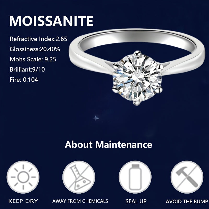 Sparkle bright with this women's one-carat silver moissanite ring! -