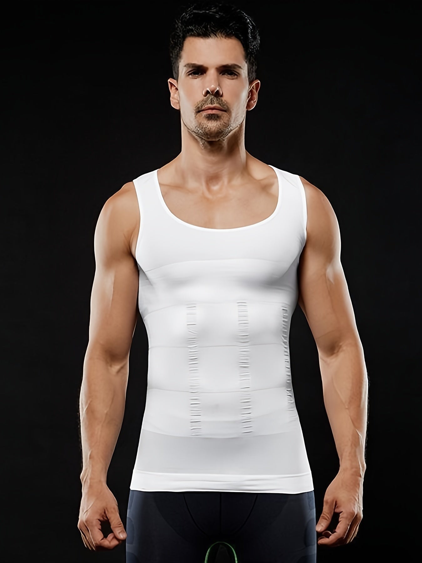 Sculpt your silhouette with this men's compression body shaper tank top—your secret slimming vest! -
