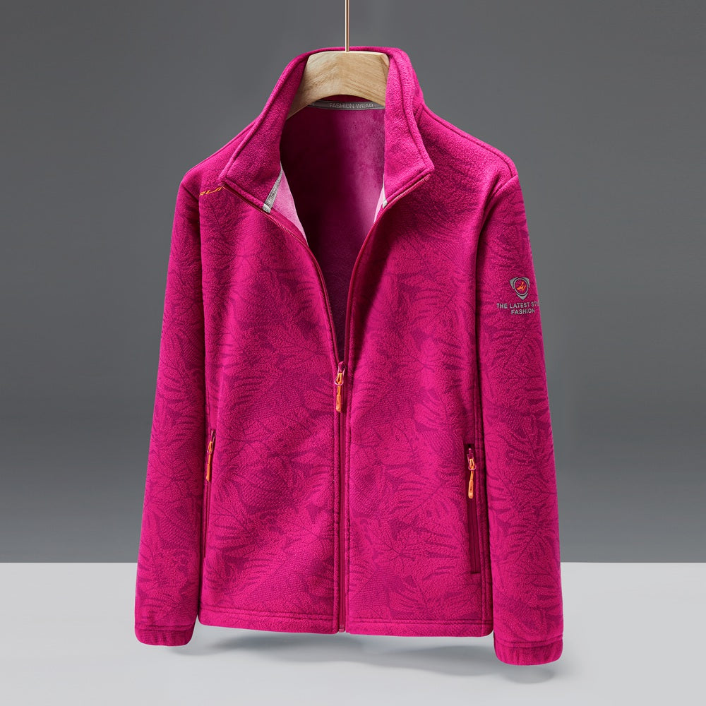 Women's Autumn and Winter Fleece Jacket, Stand Collar Cardigan, Thick Insulated Mink Fleece Outdoor Jacket Sweatshirt, Cold Weather Jacket, Outdoor Wear, Cozy Winter Top, Fleece Cardigan, Women's Cardigan, Long Sleeve Top, Ca -