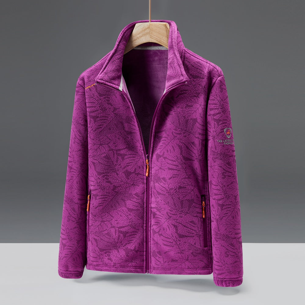 Women's Autumn and Winter Fleece Jacket, Stand Collar Cardigan, Thick Insulated Mink Fleece Outdoor Jacket Sweatshirt, Cold Weather Jacket, Outdoor Wear, Cozy Winter Top, Fleece Cardigan, Women's Cardigan, Long Sleeve Top, Ca -