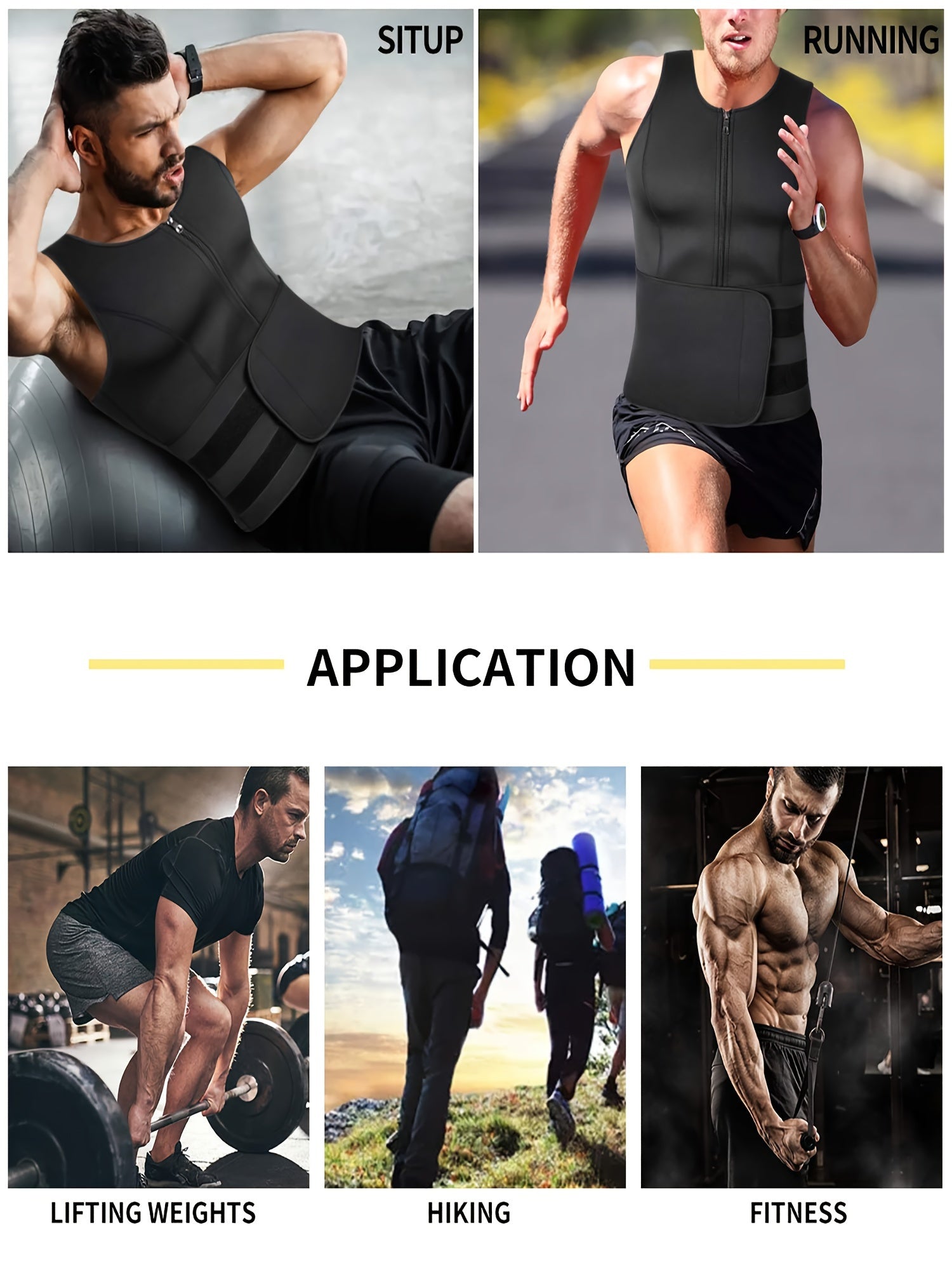 Optimize your workout with this men's adjustable compression tank top and waist trainer set! -