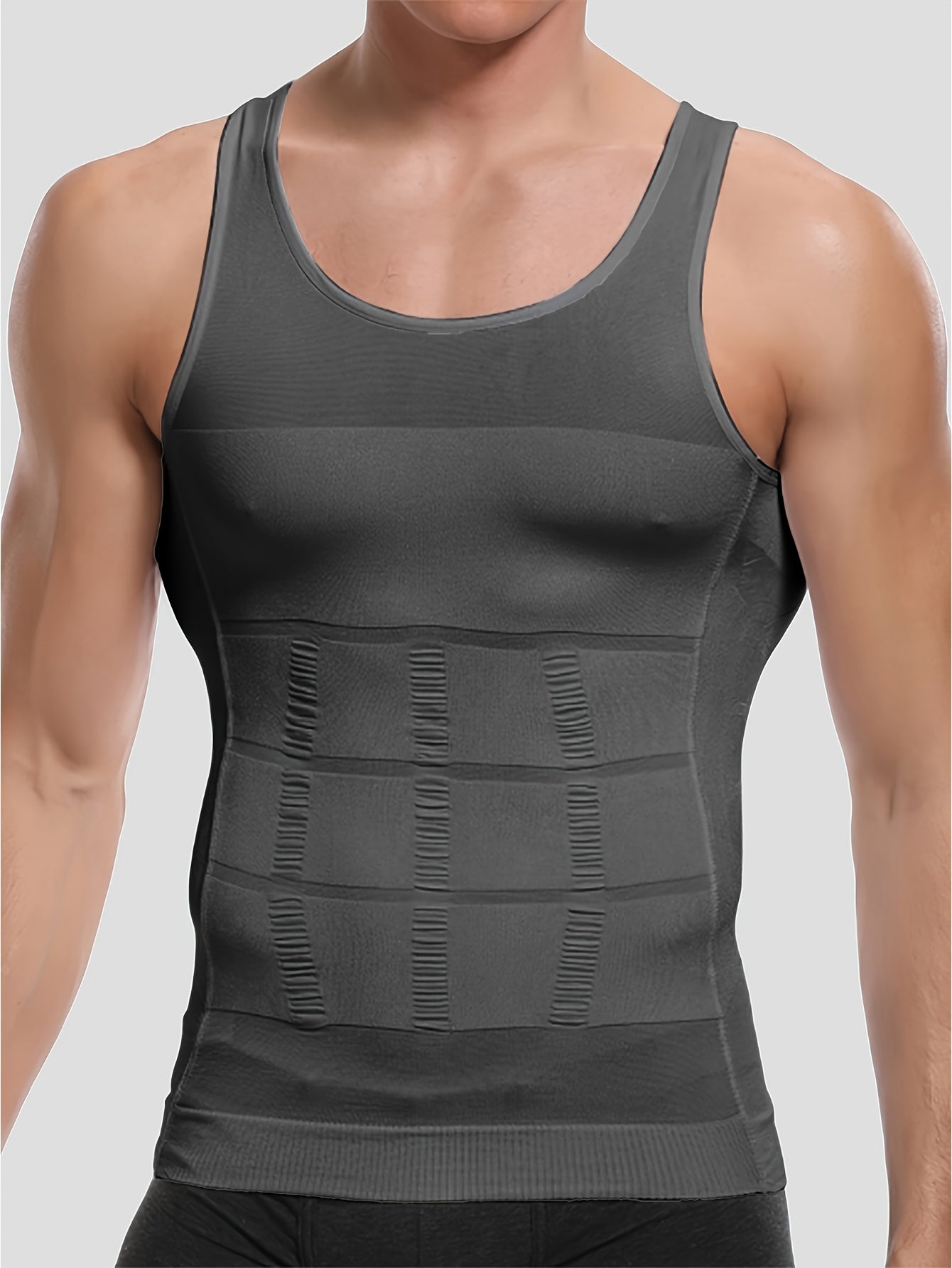 Sculpt your silhouette with this men's compression body shaper tank top—your secret slimming vest! -