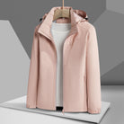 Women's Autumn and Winter Outdoor Sports Casual Warm Fleece Lined Windproof Stand Collar Jacket -
