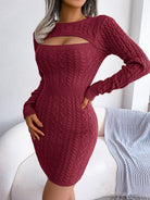 Turn heads in this elegant ribbed knit dress! -
