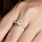 Sparkle bright with this women's one-carat silver moissanite ring! -