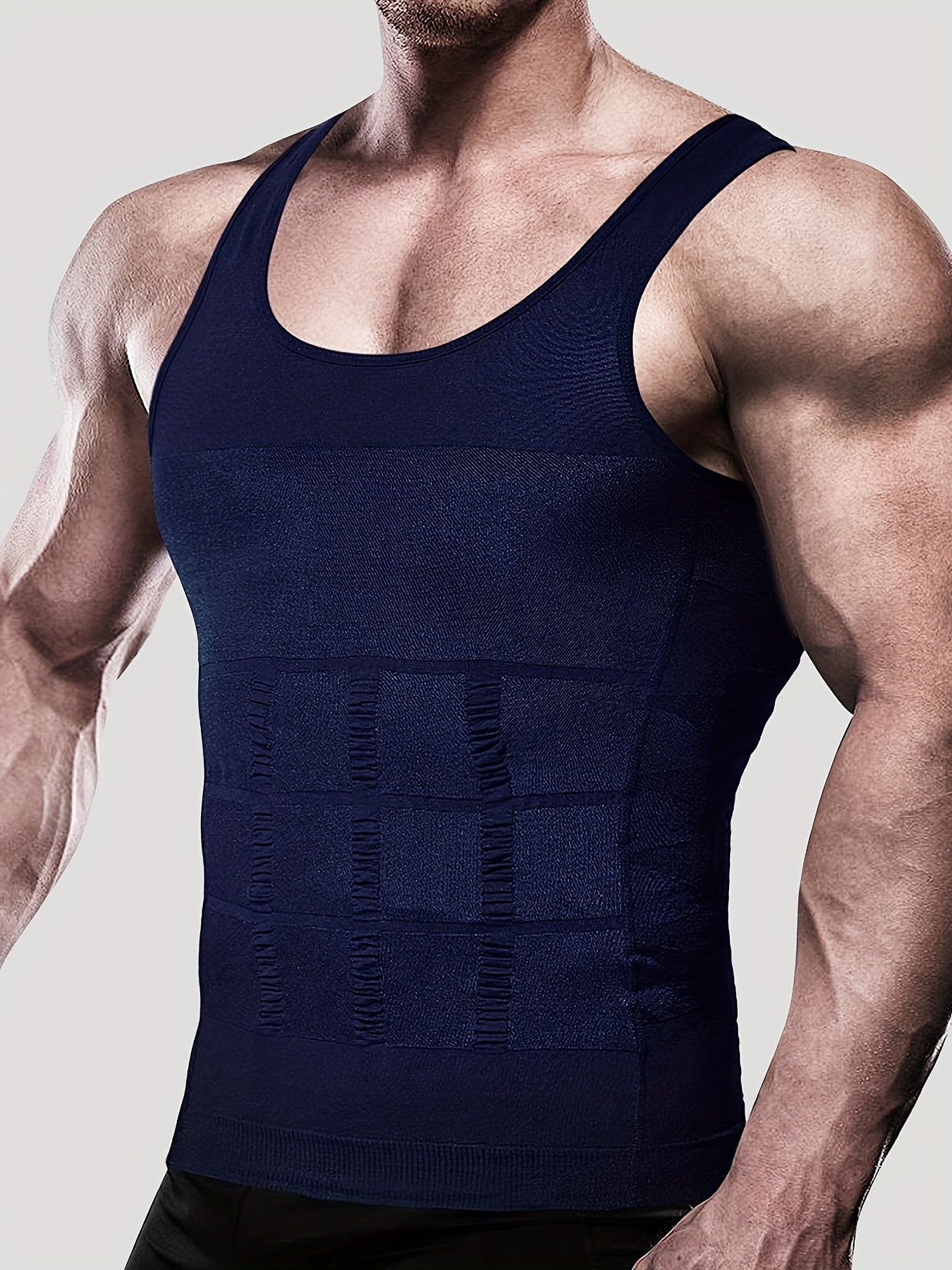 Sculpt your silhouette with this men's compression body shaper tank top—your secret slimming vest! -
