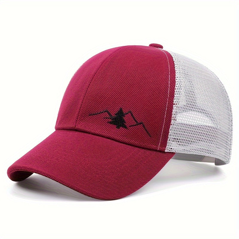 Vintage Pine Tree Embroidered Trucker Cap -