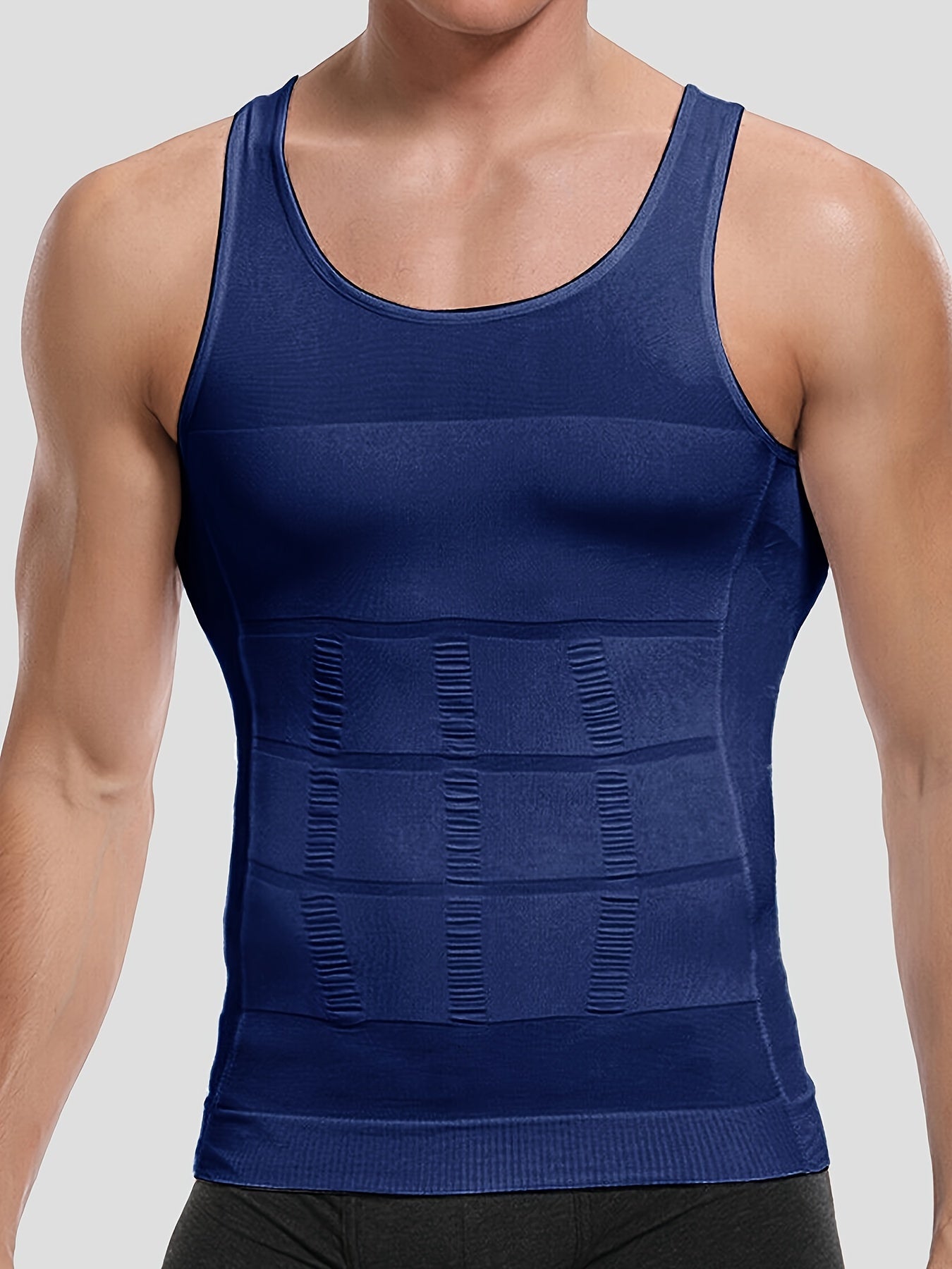 Sculpt your silhouette with this men's compression body shaper tank top—your secret slimming vest! -