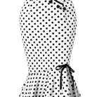 Polka Dot Bodycon Button Lace Up Skirts, Sexy Mature Fishtail Party Skirts, Women's Clothing -