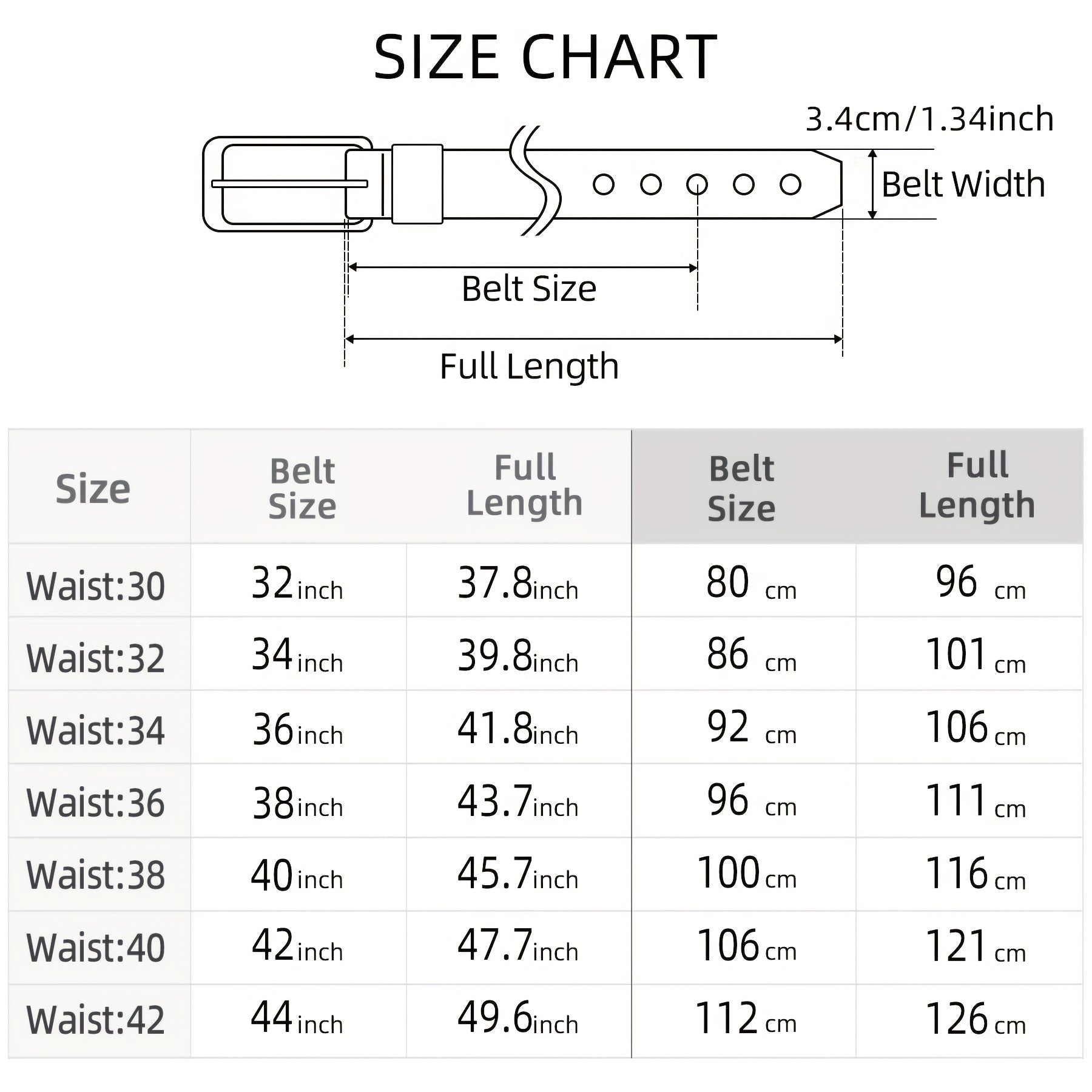 Men's Leather Belt, Fashion & Classic Casual Belt with Single Prong Buckle for Jeans, Pants, Work And Business, Gift for Dad & Husband -