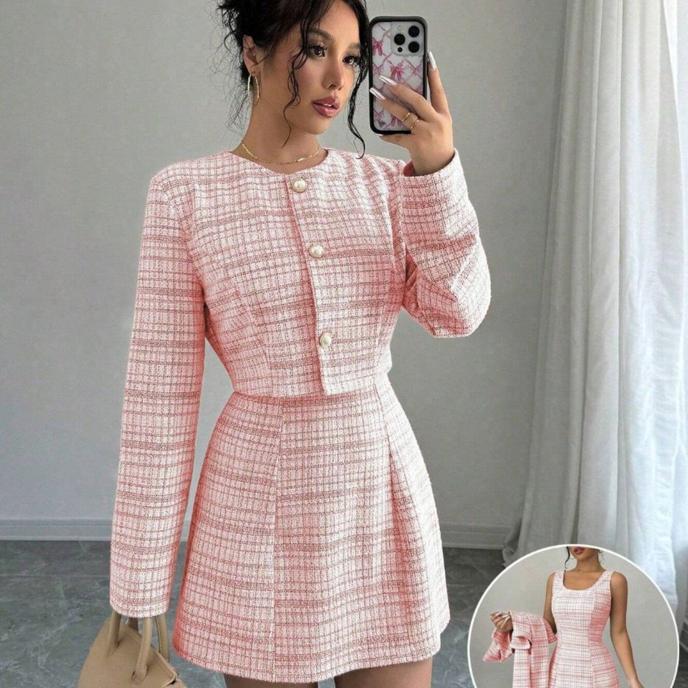 Elevate your style with this fashionable and elegant two-piece dress set for women—perfect for making a chic, polished statement! -
