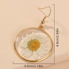 Nickle-Free Copper Dangle Earrings - Nooxian Elegant White Chrysanthemum - Boho Vacation Style with Golden-Tone Finish, Perfect for Everyday & Getaways -