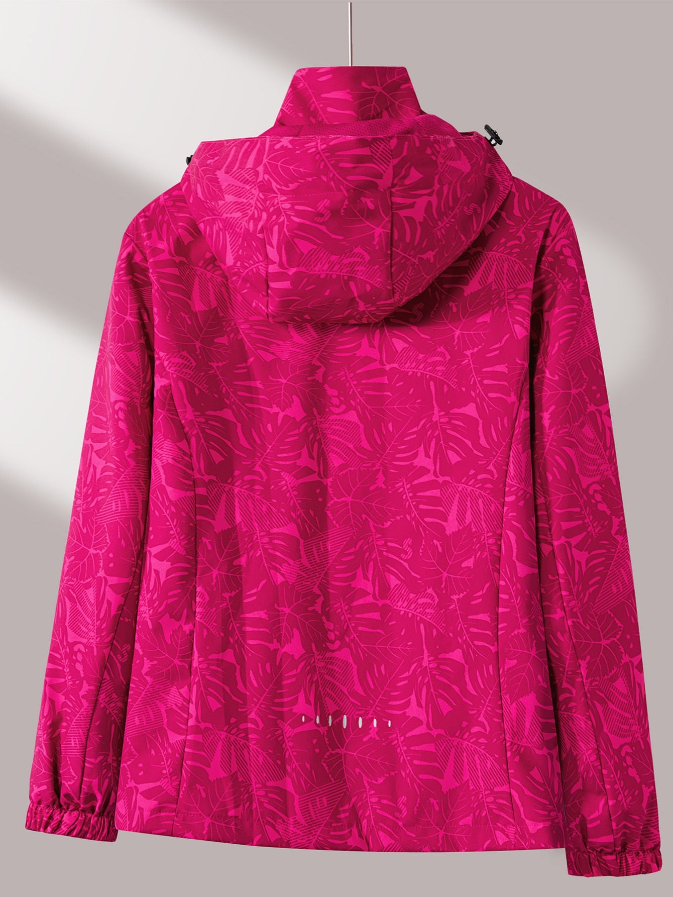 Women'S Windproof Jacket with Full-Zip Front - Lightweight Outdoor Coat, Stand Collar, Non-Stretch Fabric for Hiking, Camping, Travel - Bright Pink Windproof Shell (Spring/Fall/Summer) - Easy-Care Design, Hiking Gear, Camping -