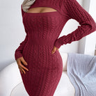 Turn heads in this elegant ribbed knit dress! -