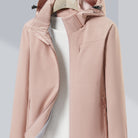Women's Autumn and Winter Outdoor Sports Casual Warm Fleece Lined Windproof Stand Collar Jacket -