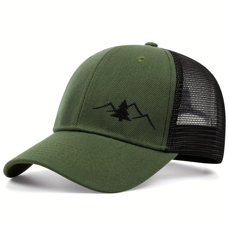 Vintage Pine Tree Embroidered Trucker Cap -