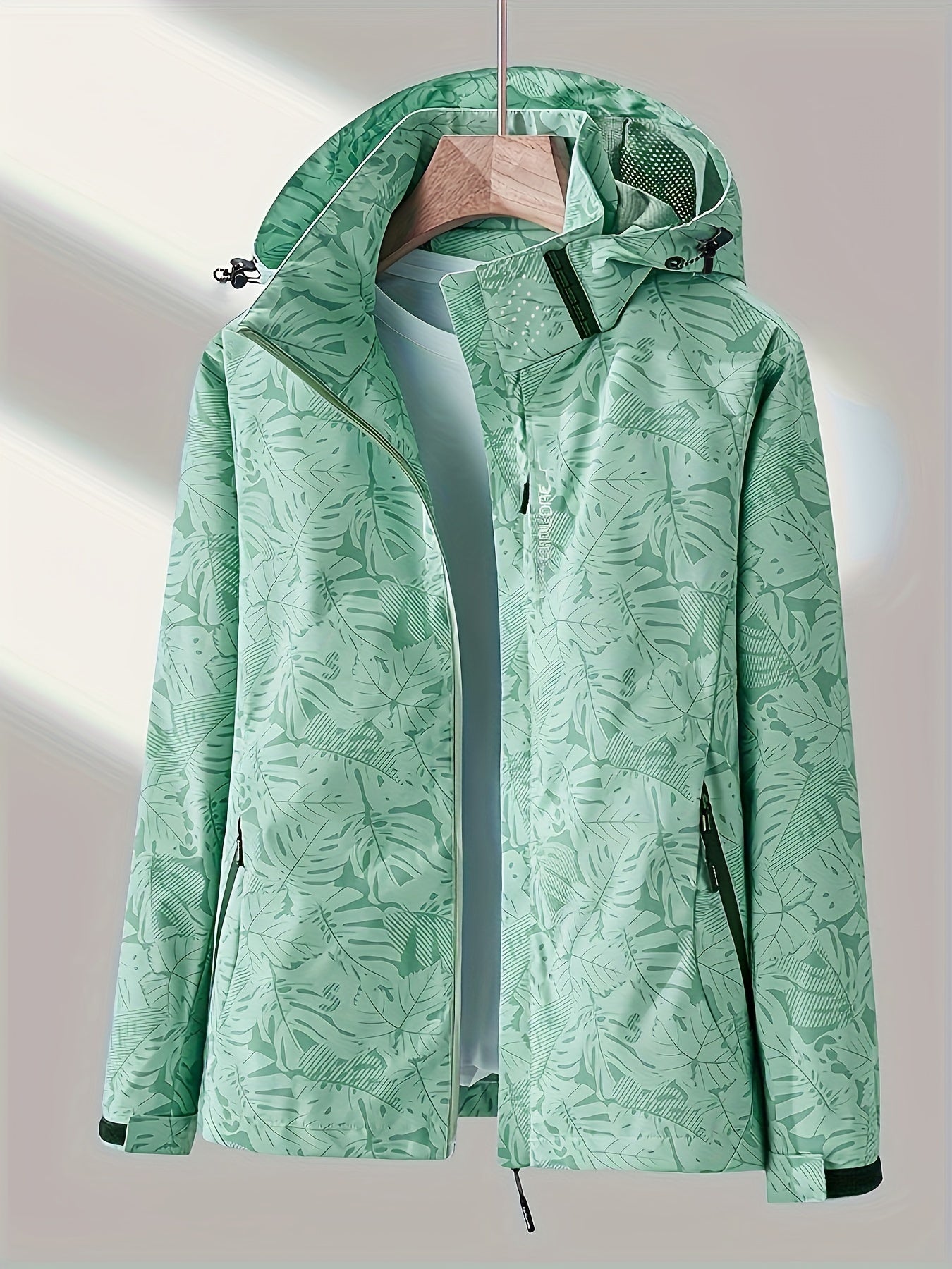 Women'S Windproof Jacket with Full-Zip Front - Lightweight Outdoor Coat, Stand Collar, Non-Stretch Fabric for Hiking, Camping, Travel - Bright Pink Windproof Shell (Spring/Fall/Summer) - Easy-Care Design, Hiking Gear, Camping -