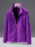 Women's Autumn and Winter Fleece Jacket, Stand Collar Cardigan, Thick Insulated Mink Fleece Outdoor Jacket Sweatshirt, Cold Weather Jacket, Outdoor Wear, Cozy Winter Top, Fleece Cardigan, Women's Cardigan, Long Sleeve Top, Ca -