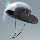 Wide Brim Fisherman Hat - djustable Unise Outdoor Sun Hat with UPN-like Buckle, Breathable -Season for Men & Women, Fishing,W Beach - Black (White Piping) - Hand Wash Only, Bucket Hat, Fishing Hat, Bucket Hat Women, Hats For -