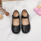Girls' Black Mary Jane Shoes with Bow Detail - Non-Slip Synthetic Faux, Ideal for Performances & School Uniforms -