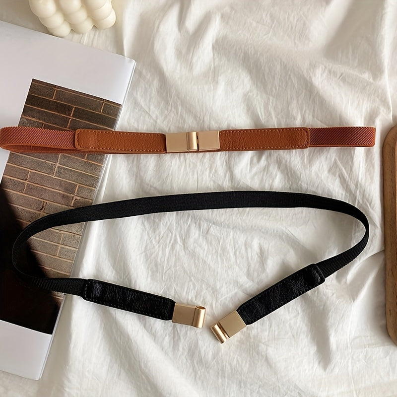 Elastic Waist Cincher Belt - Stylish Black & Golden Design, Versatile Corset for Dresses & Coats, Perfect for Casual & Formal Occasions, Everyday Fashion Accessory|Vintage Style Belt|Elastic Cincher Belt -